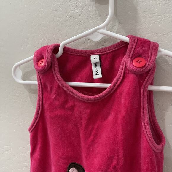 Maxomorra Cat Pink Velour Tank Dungarees - Picture 2 of 9